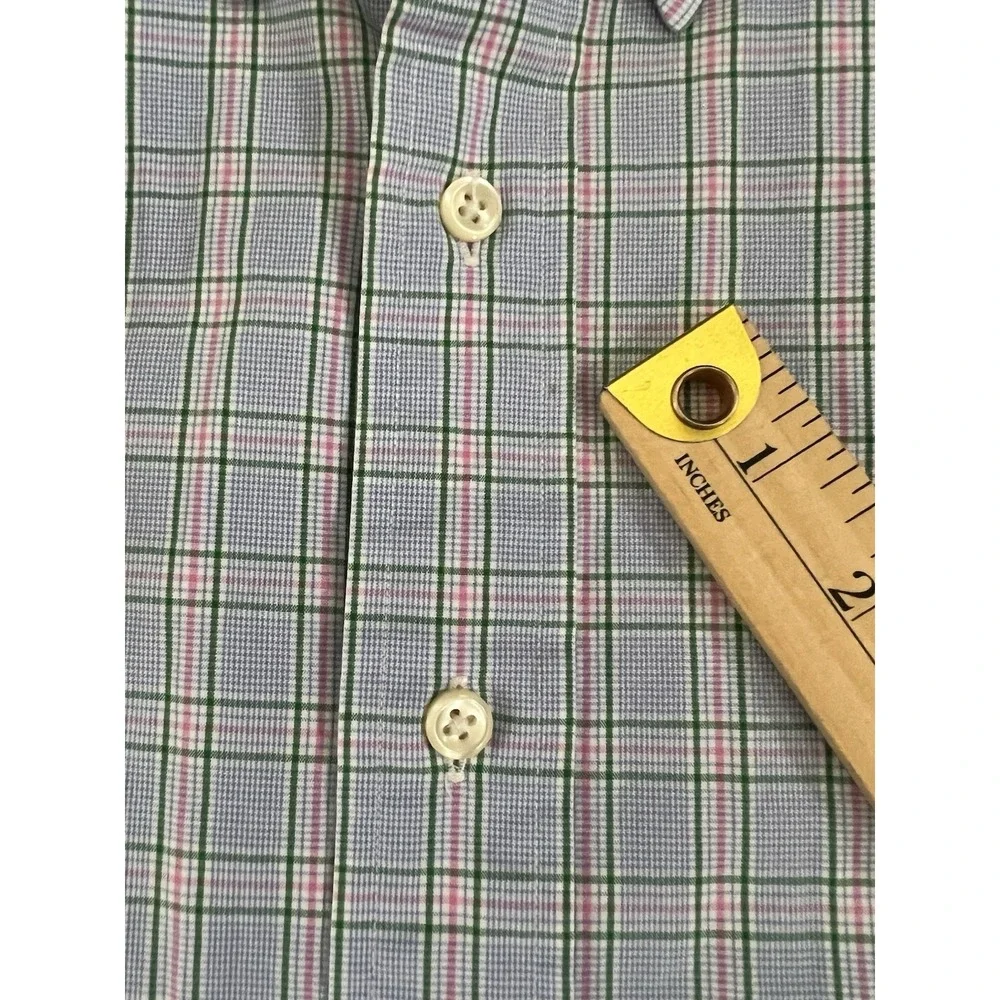 Ralph Lauren Classic Fit‎ Blue Pink Plaid Check Button Down Shirt 17 32-33 XL L